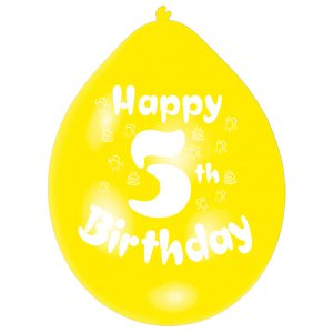 Happy 5th Birthday Assorted Colours Latex Balloons Happy 5th Birthday Assorted Colours Latex Balloons
