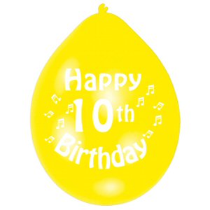 Happy 10th Birthday Assorted Colours Latex Balloons Happy 10th Birthday Assorted Colours Latex Balloons