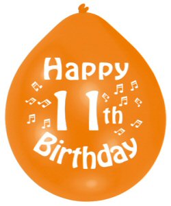 Happy 11th Birthday Assorted Colours Latex Balloons Happy 11th Birthday Assorted Colours Latex Balloons