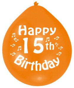 Happy 15th Birthday Assorted Colours Latex Balloons Happy 15th Birthday Assorted Colours Latex Balloons