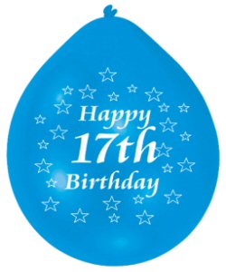 Happy 17th Birthday Assorted Colours Latex Balloons Happy 17th Birthday Assorted Colours Latex Balloons