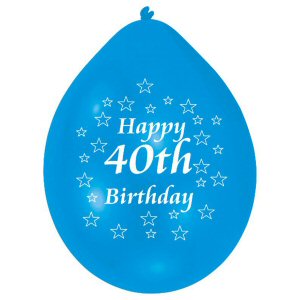 Happy 40th Birthday Assorted Colours Latex Balloons Happy 40th Birthday Assorted Colours Latex Balloons